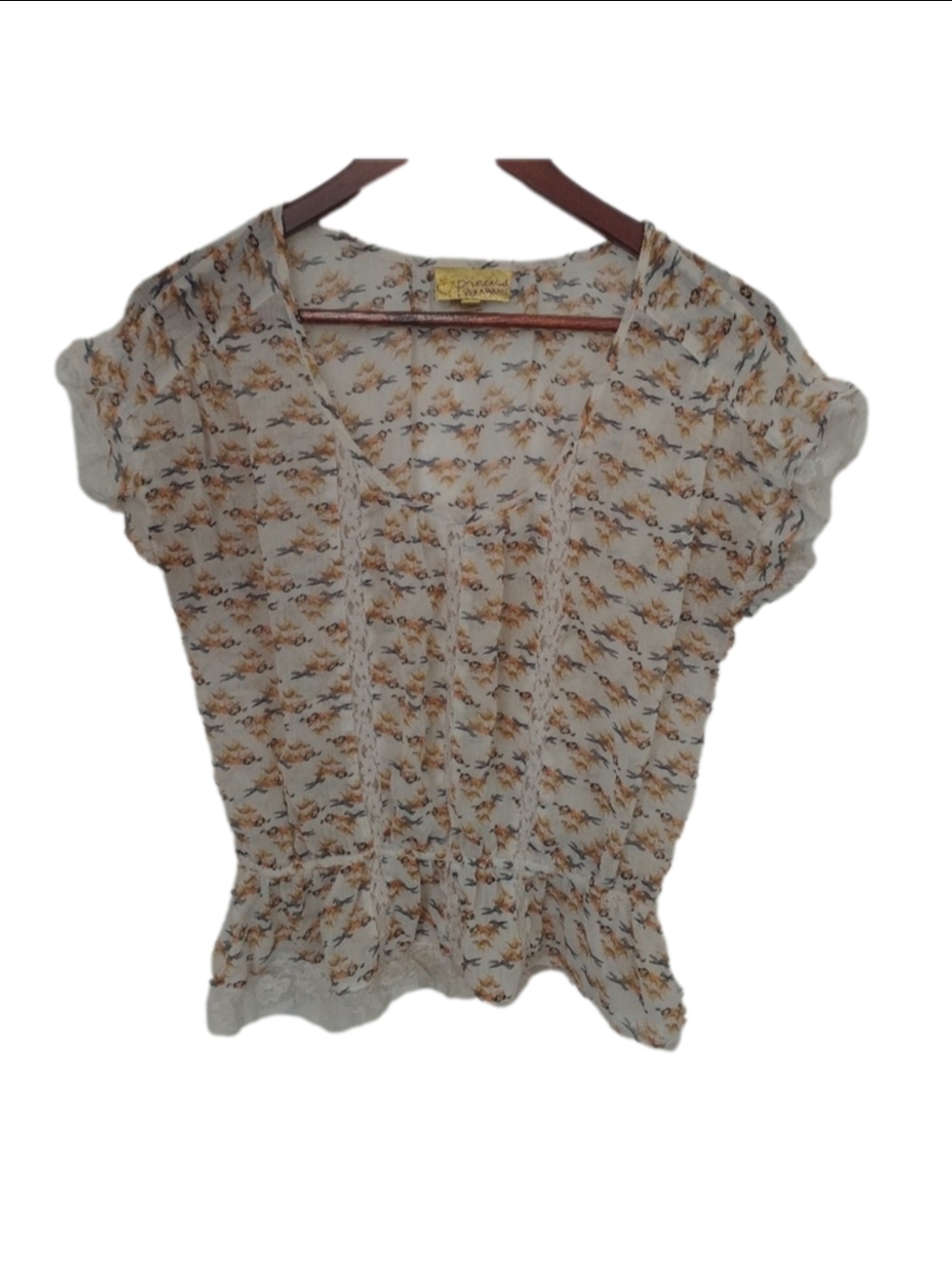 Princess Vera Wang sheer blouse